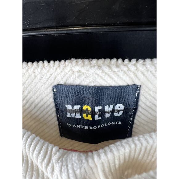 Anthropologie Maeve Colette Size 29 Cropped Corduroy Wide Leg Pants Ivory - Picture 8 of 11